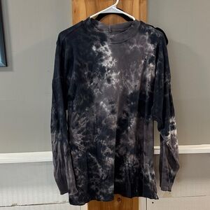 We The Free Black and Gray Tie-Dye Long Sleeve Shirt